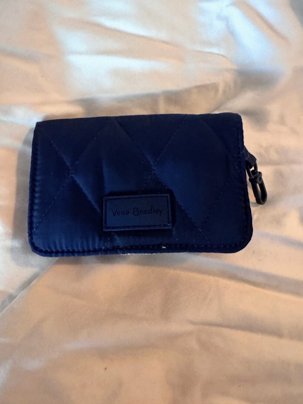 Vera Bradley Navy Blue Nylon Floral Wristlet Wallet